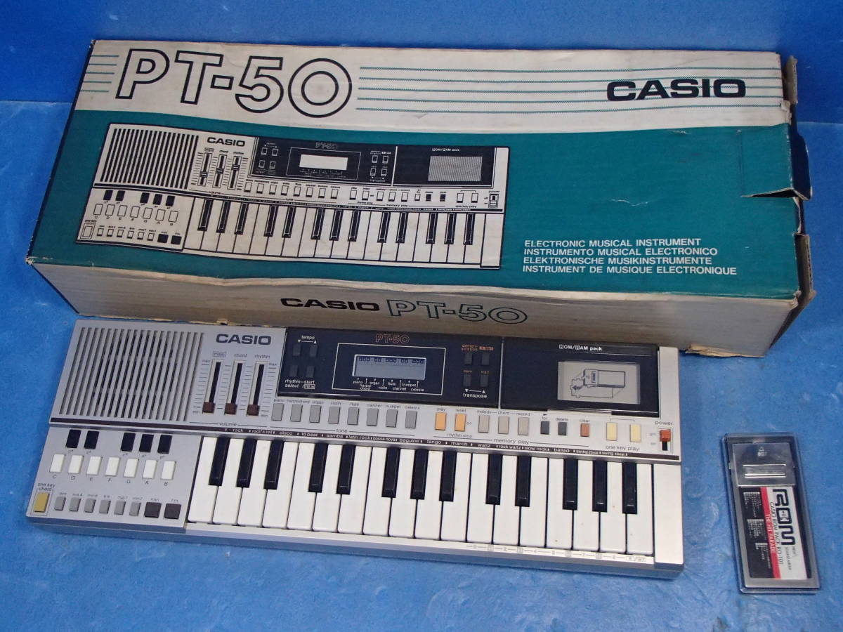 ◆◇CASIO/カシオ PT-50 電子キーボード ミニキーボード 音出し確認済 元箱付 現状品 ◇◆