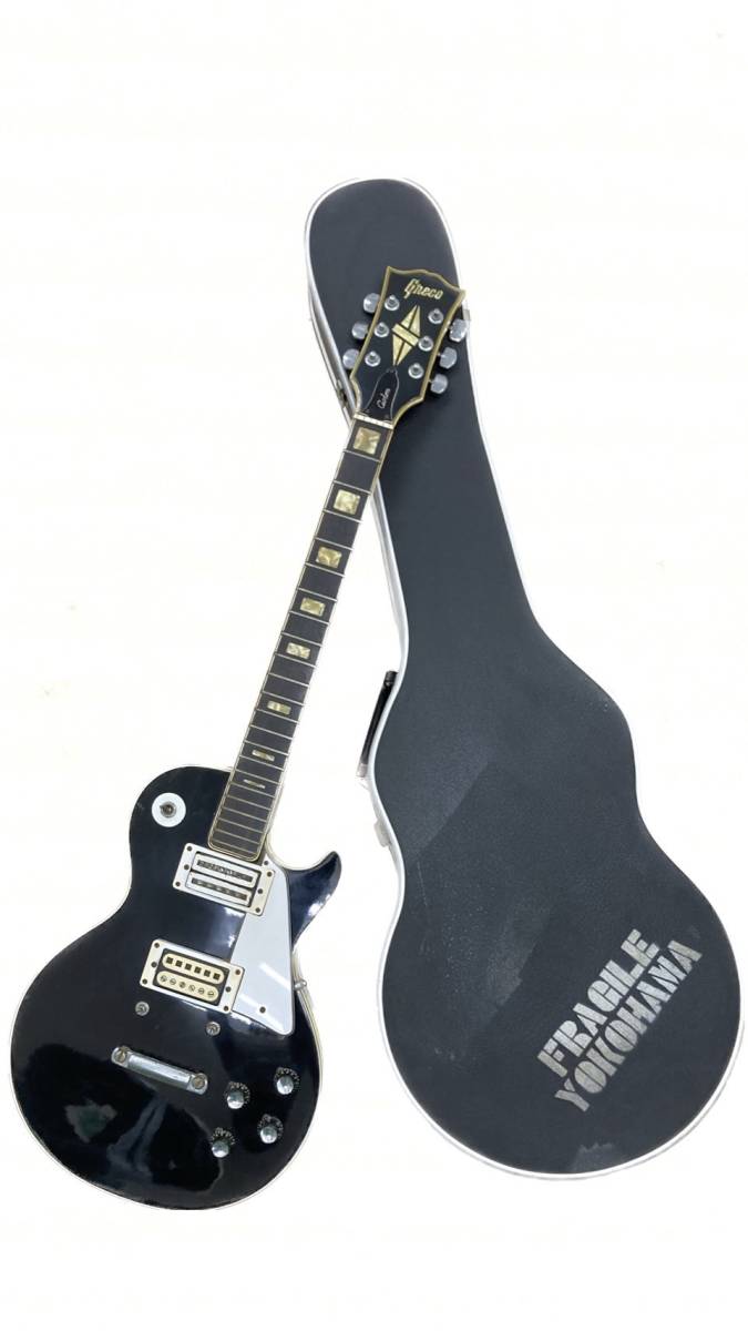 楽器〉Greco グレコ Gnecoロゴ Custom ブラック系 エレキギター 弦楽器