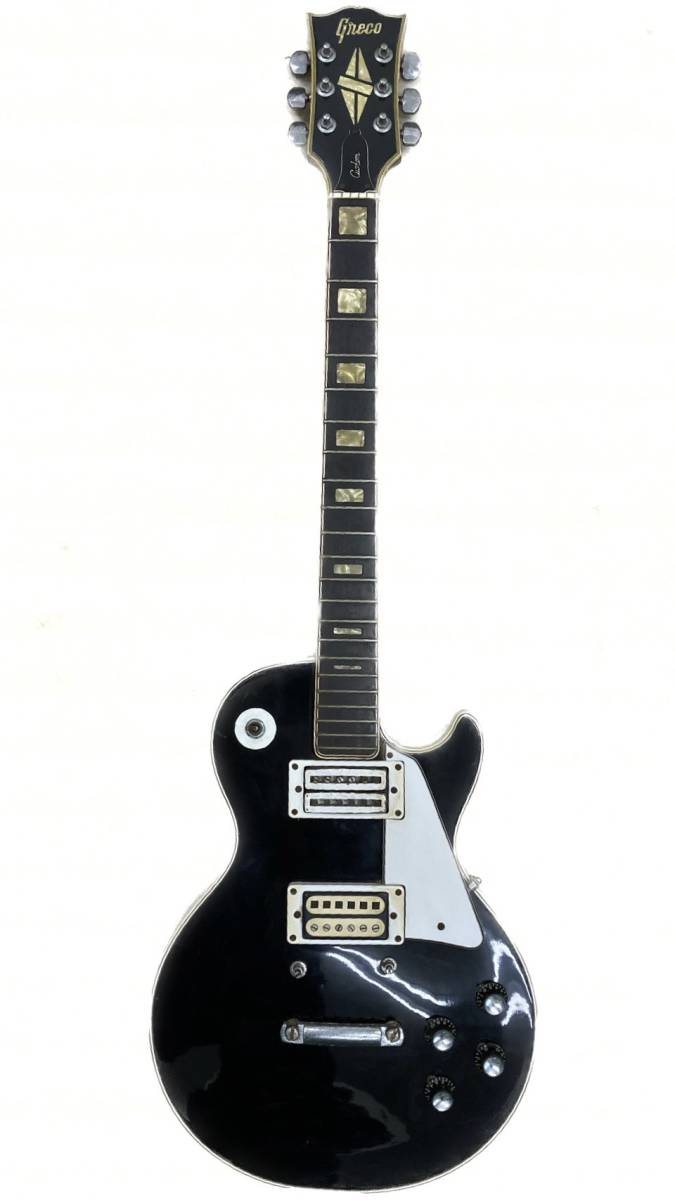 楽器〉Greco グレコ Gnecoロゴ Custom ブラック系 エレキギター 弦楽器