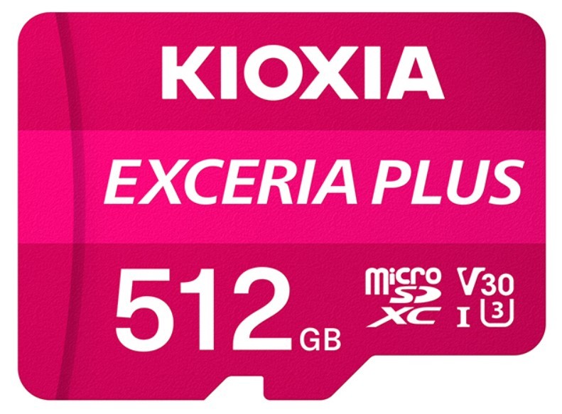 キオクシア(Kioxia)　microSDXCメモリーカード　EXCERIA PLUS KMUH-A512G [512GB]　最大転送速度：100MB/s　最大書込速度：85MB/s