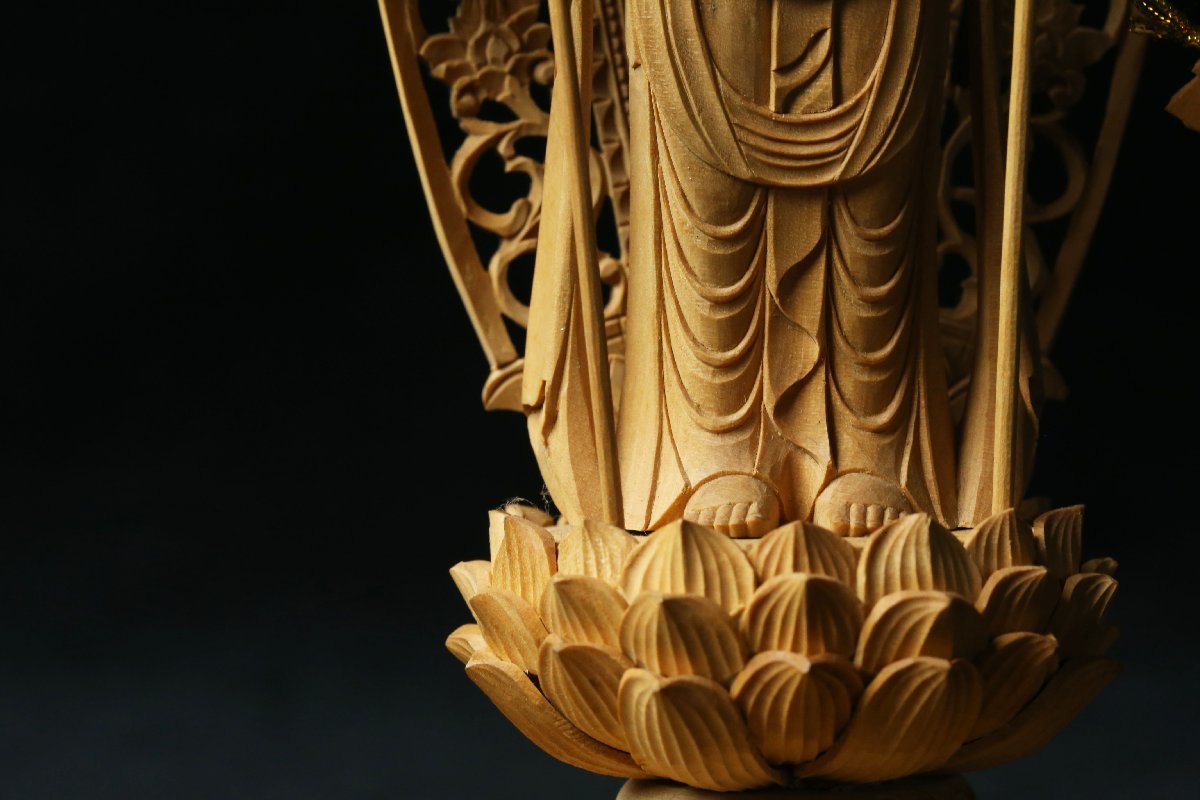 昊】時代 仏教美術 叶述玉 超絶技巧 細密木彫 十一面千手観音菩薩像