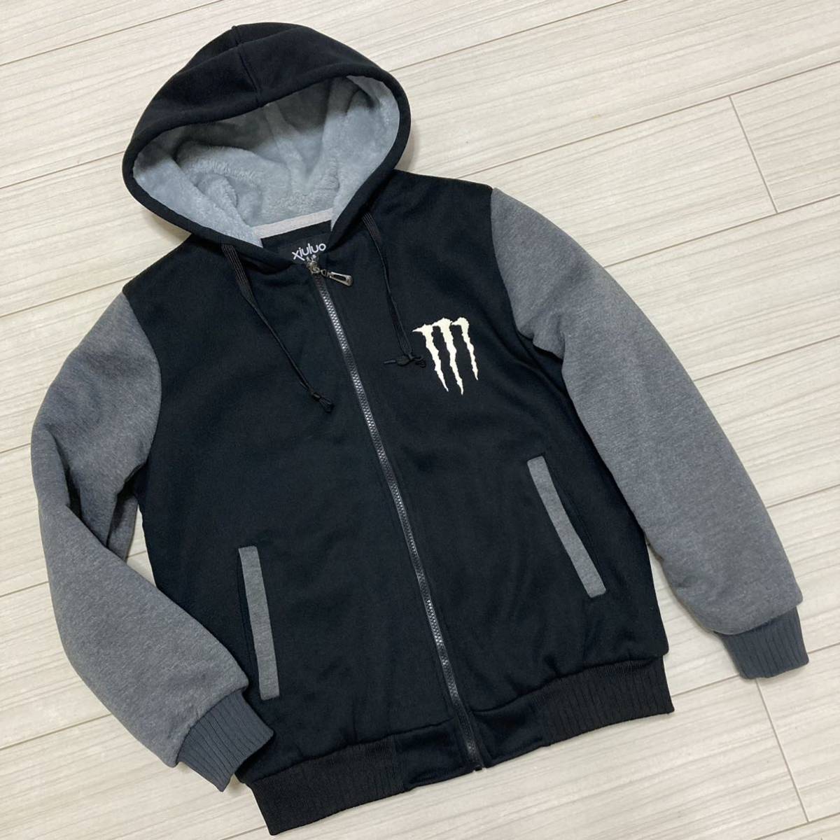 美品□MONSTER ENERGY Xiuluo□裏ボア ジップアップ パーカー M 