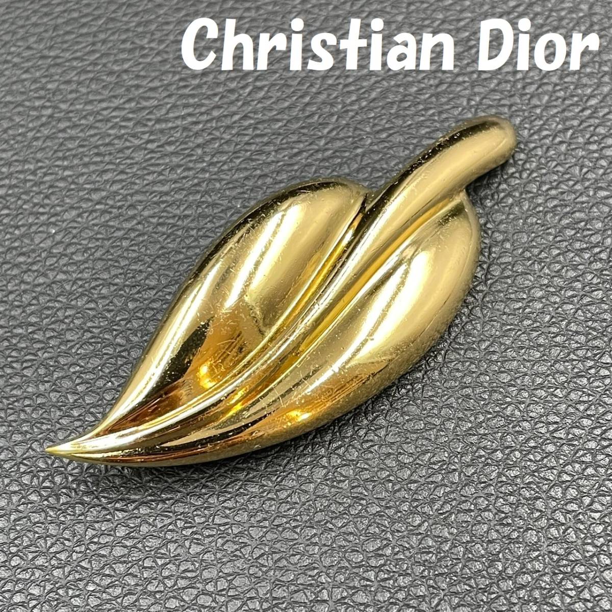【人気】Christian Dior / クリスチャン・ディオール ブローチ ゴールド リーフ モチーフ アクセサリー レディース/CYB35-12