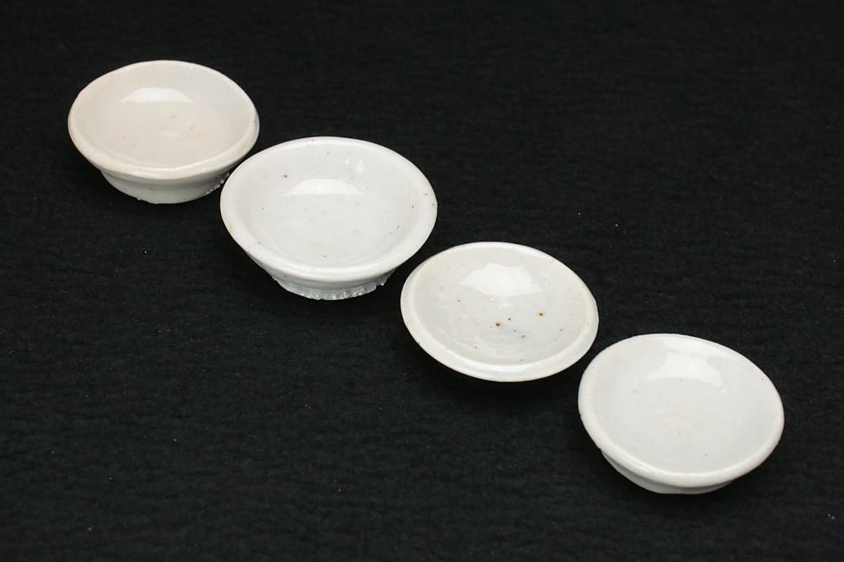 EH432 朝鮮古美術 李朝白磁明器 二十三点 総重400g(瓢瓶/壺/盃/皿/片口 