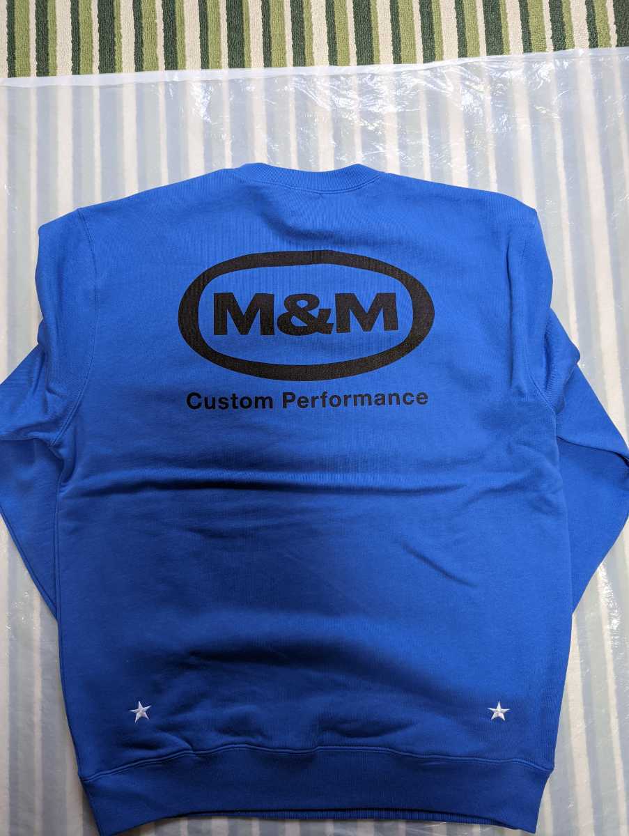 M＆M CUSTOM PERFORMANCE エム＆エム クルーネックスウェット R.ブルー