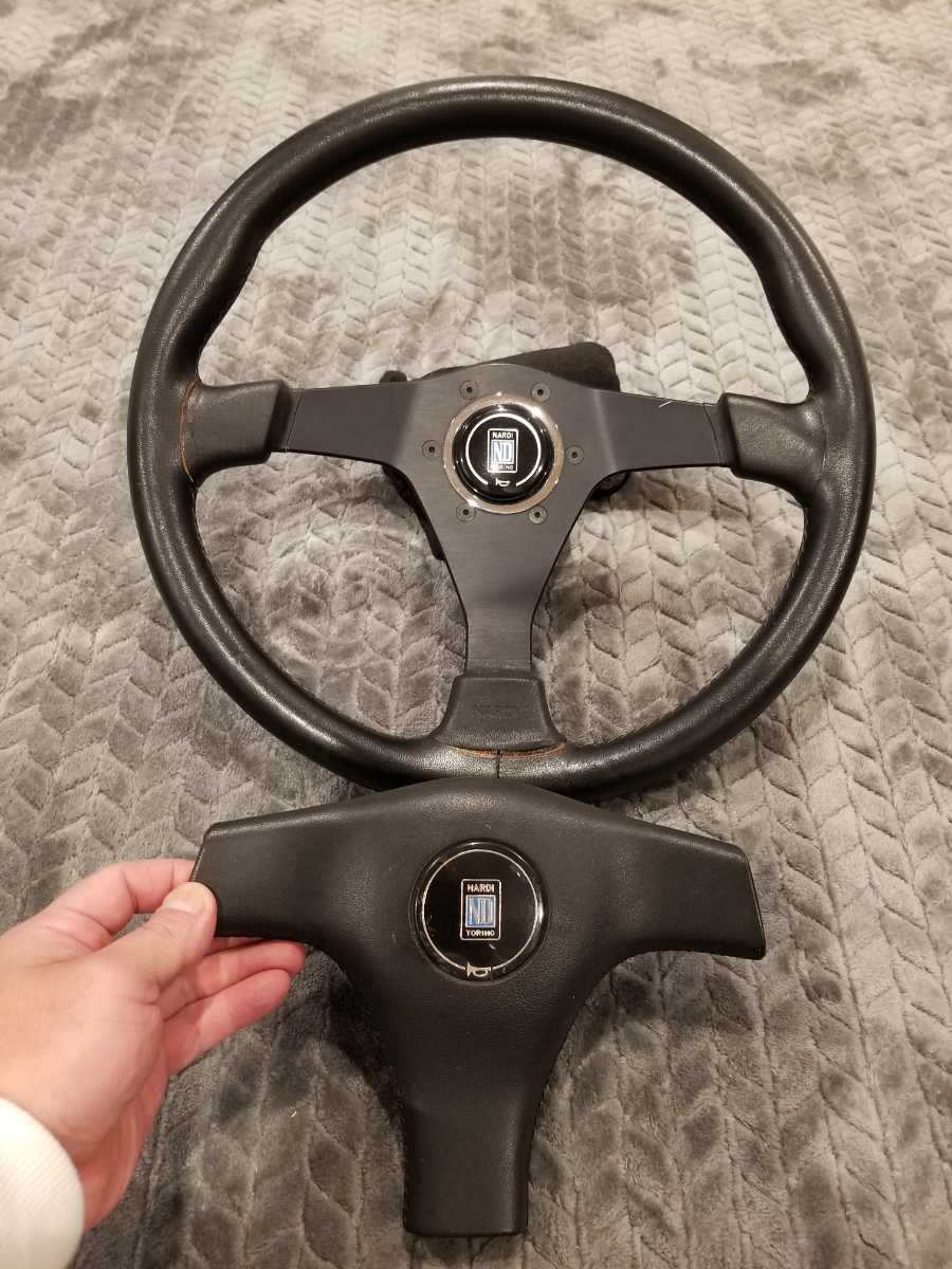 旧車好き必見☆NARDI ナルディ レザーステアリング 旧車 36.0cm 当時物