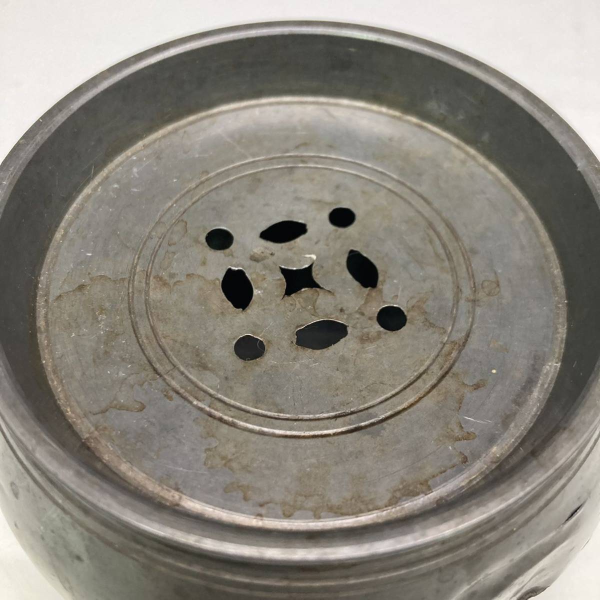 煎茶道具 茶壷 中国古玩 茶入 唐物 古錫製 古錫 茶心