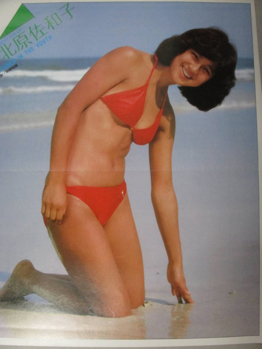 □切り抜き「北原佐和子」4ページ ピンナップ1枚 昭和 雑誌 女優 歌手 