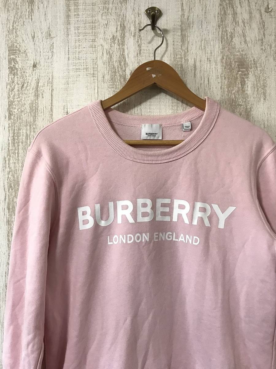 812☆【イタリア製 スウェットシャツ トレーナー】BURBERRY バーバリー S ピンク
