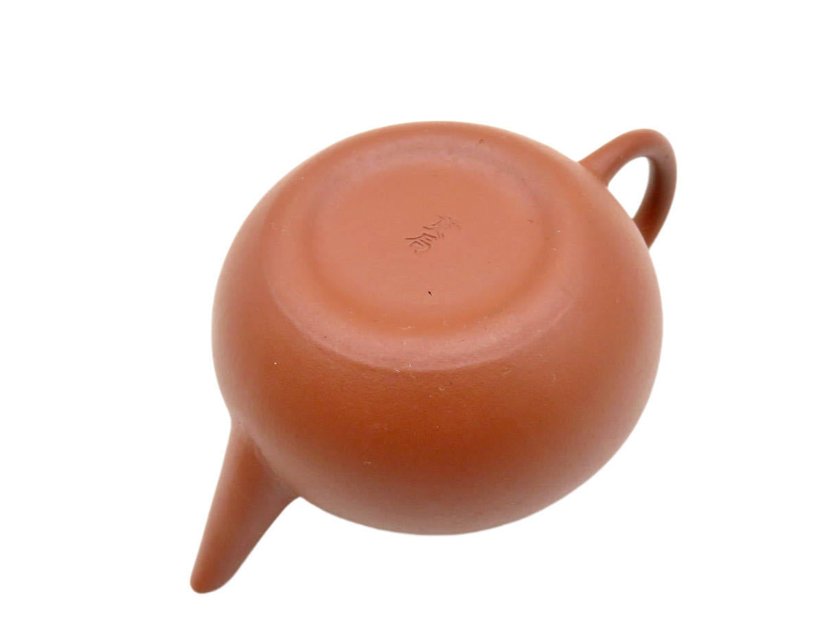 R653 貢局 朱泥 煎茶 唐物 朱泥急須 水平壺 幅:9.1×5.8cm