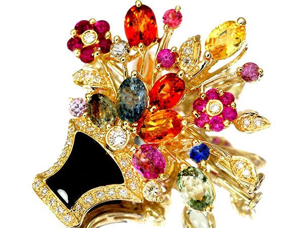  1円 ジュエリー極 ファンシーカラーサファイア5.12ct＆ダイヤ0.25ct＆オニキス 高級K18YGブローチ兼ヘッド t2560Ritk(サファイア)｜売買されたオークション情報、yahooの商品情報をアーカイブ公開 - サファイア