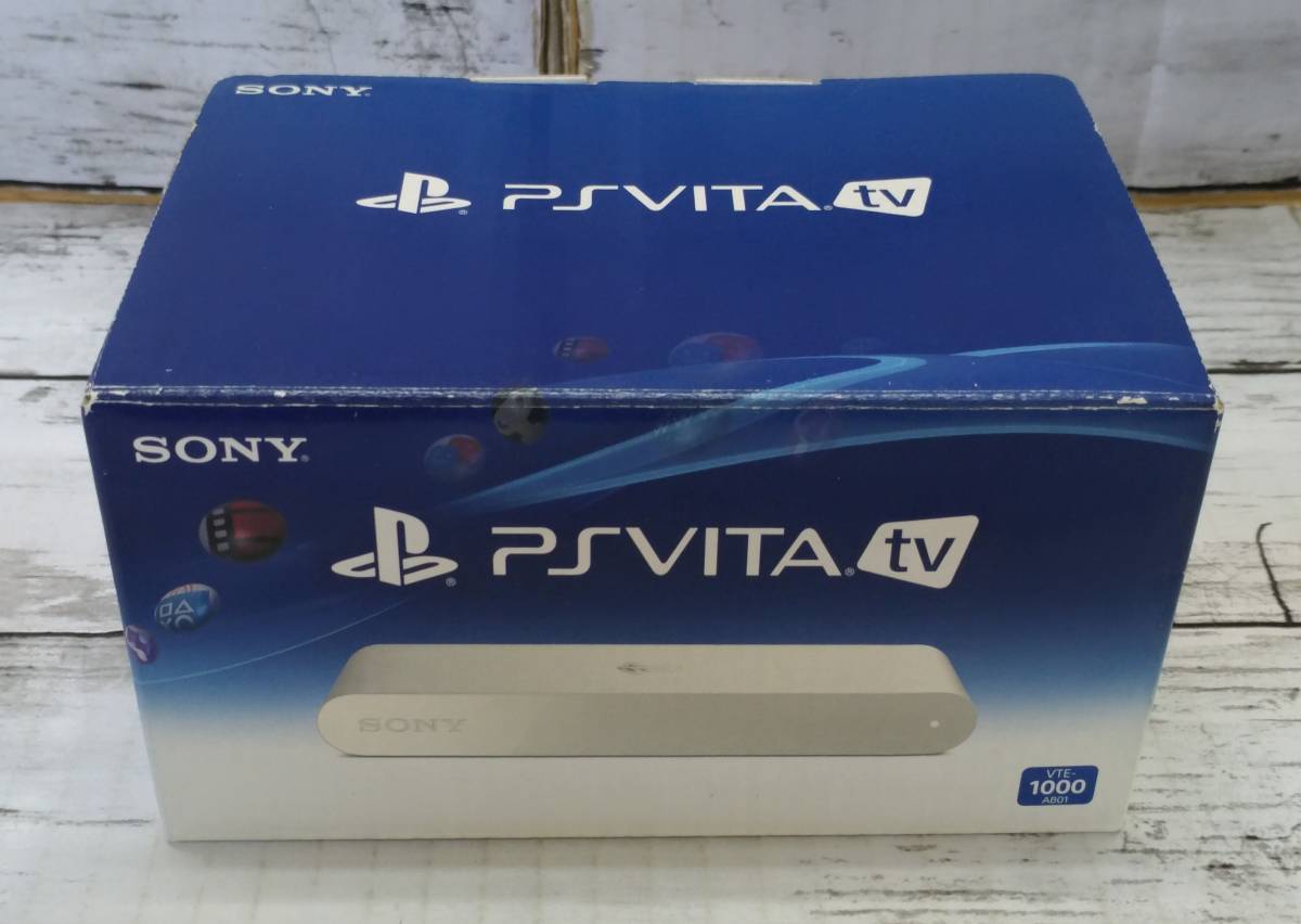 E02-602　中古品　PlayStation Vita TV (VTE-1000AB01)　＊動作確認済　箱イタミ　印刷物欠品