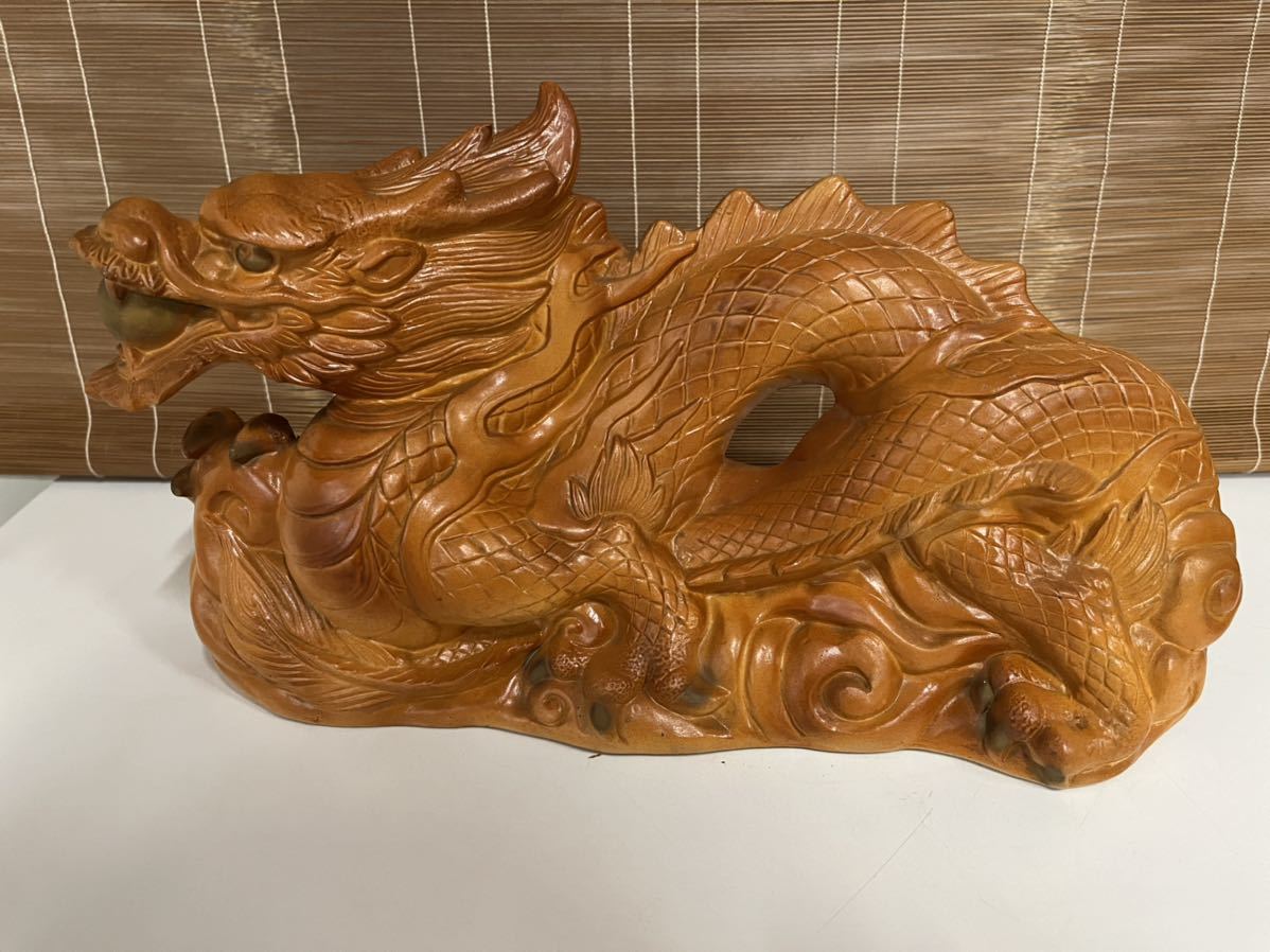 辰 置物 陶器 干支 辰壺 盛り絵 龍 花瓶 置物 陶器 高級 骨董の通販