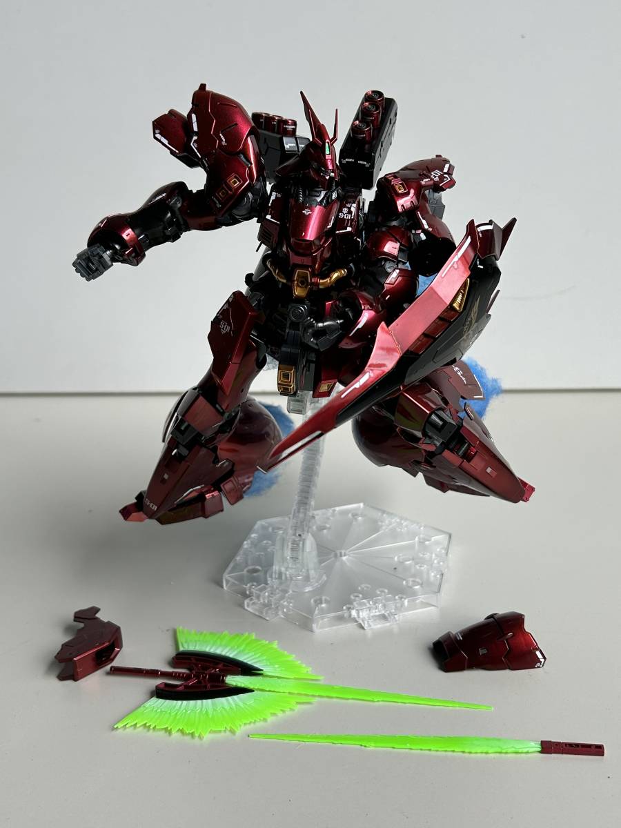 ④j247◆サザビー◆プラモデル 模型 ガンプラ 全長18cm 1/100 逆襲のシャア スタンド 自作エフェクト カスタム