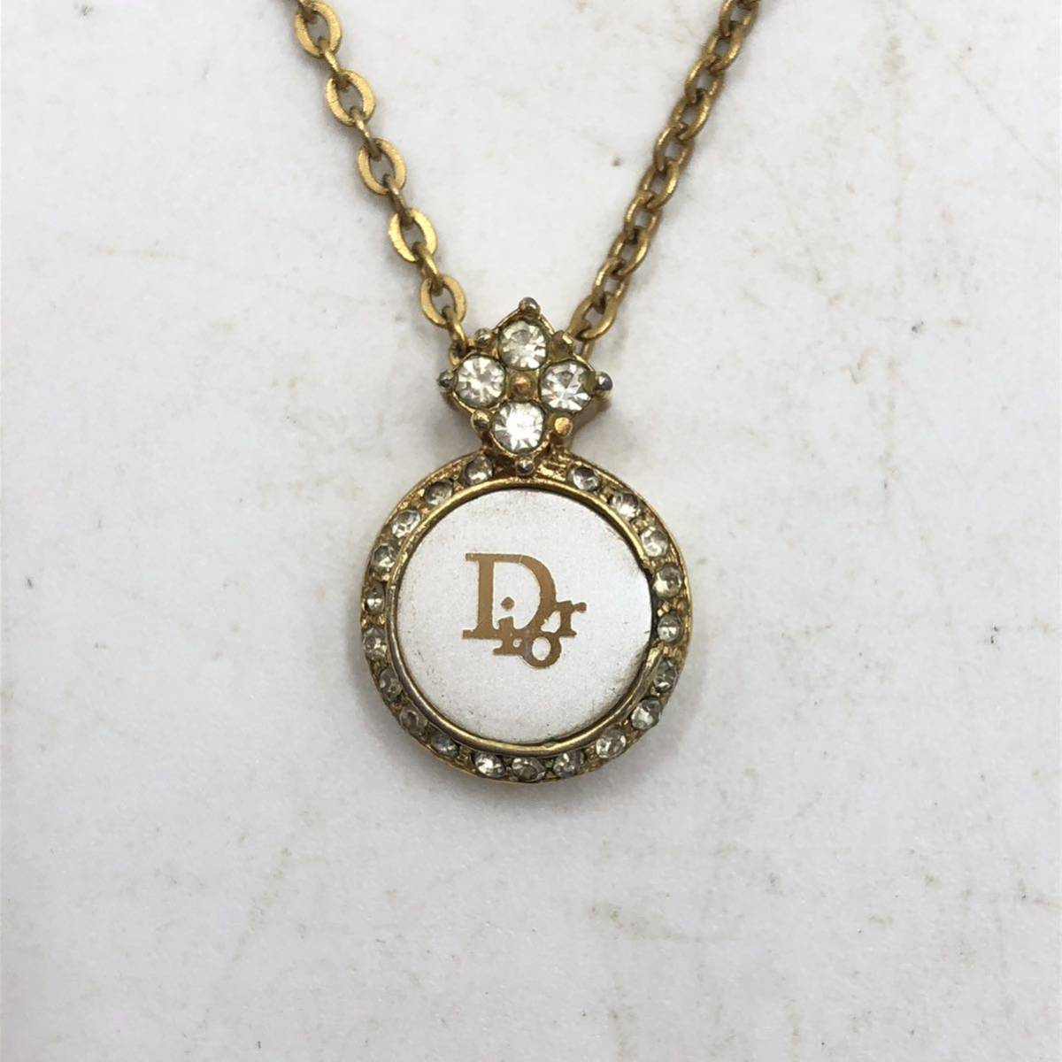 Christian Dior ディオール ネックレス ゴールド ラインストーン