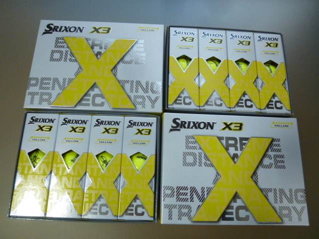 ◆2022年/新登場！日本正規品【SRIXON】ダンロップ スリクソン X3/イエロー/2ダース/新品【ぶっ飛び X3 誕生!飛距離追求型スリーピース】