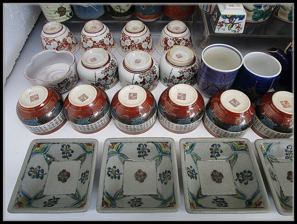 ZEROnet]▽九谷焼 約80点セット 酒器 徳利 お猪口 茶器 急須 湯のみ 蓋物
