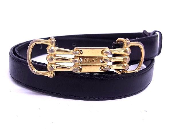 1円 □美品□ CELINE セリーヌ ヴィンテージ ゴールド金具 レザー