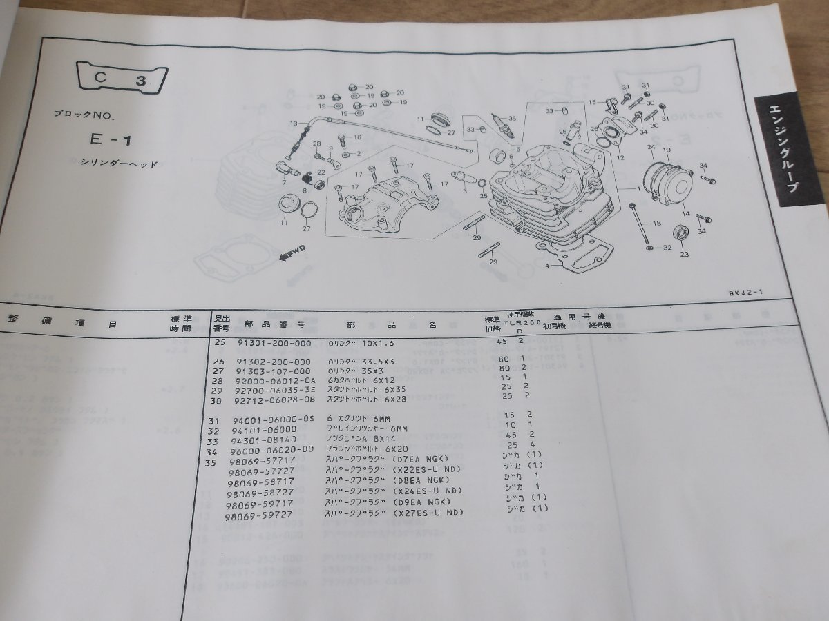 TL125 TLR200 サービスマニュアル パーツリスト 2026年最新 TLR200
