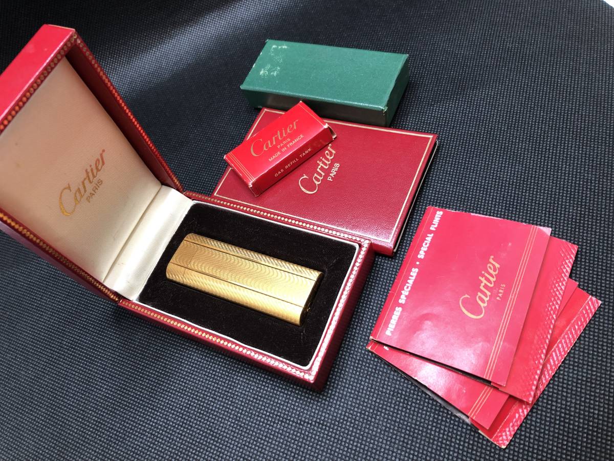  SH396 1円スタート カルティエ ライター ゴールド セット 火花〇 付属品あり Cartier 喫煙具 ガスライター メンズ プレゼント(カルティエ)｜売買されたオークション情報、yahooの商品情報をアー カルティエ