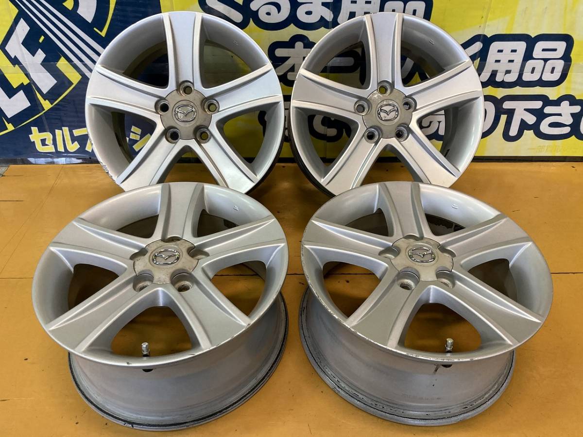 ☆マツダ アテンザ GG系 純正 16インチ アルミ ホイール 7J +55 5穴 PCD114.3 シルバー 4本 中古 MAZDA ATENZA☆