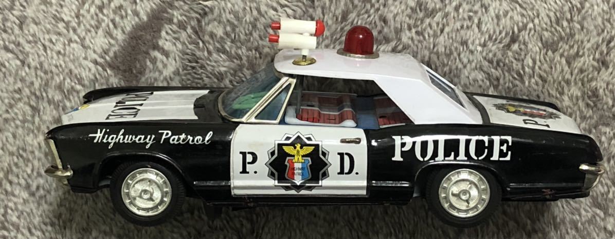 当時物 パトカー 検) 昭和 レトロ 玩具 ブリキ バンダイ 萬代屋