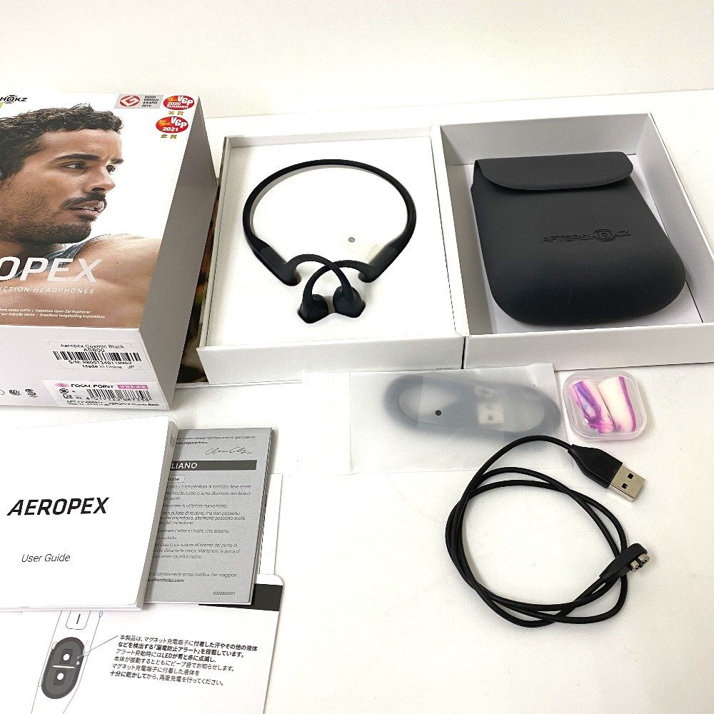 【送料無料】AfterShokz 骨伝導イヤホン AEROPEX AS800 ブラック 中古【Ae660102】