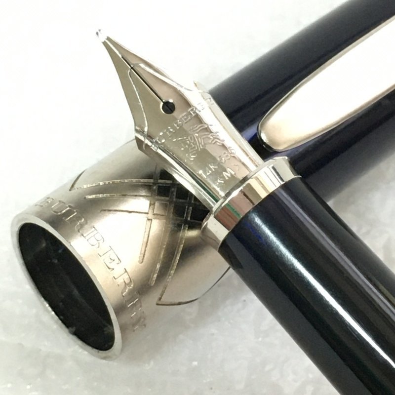 Burberrys 万年筆 14K-585 ゴールド ネイビー Burberrys 万年筆 14K