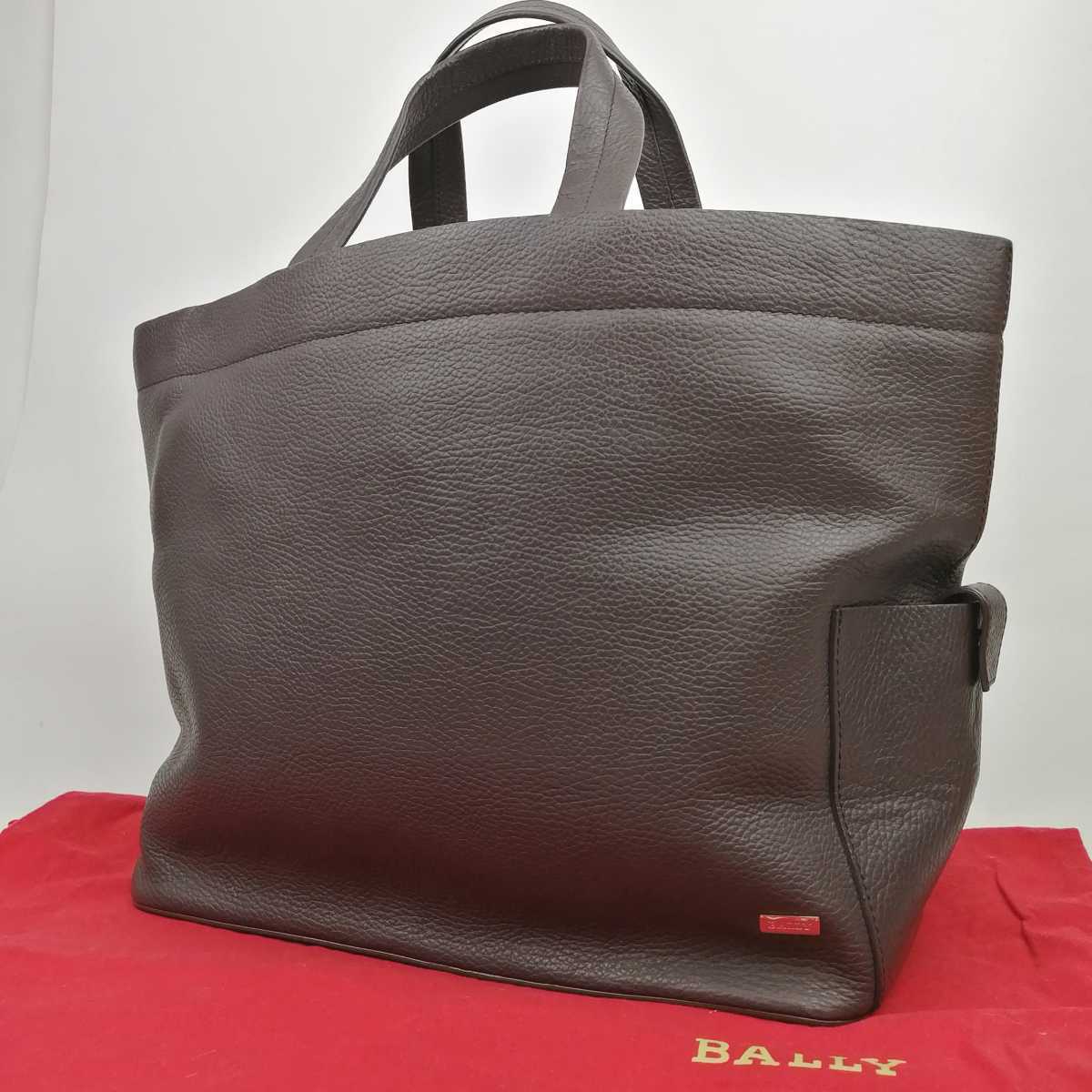 1円【美品】バリー トートバッグ ビジネス ハンド A4収納 レザー 本革