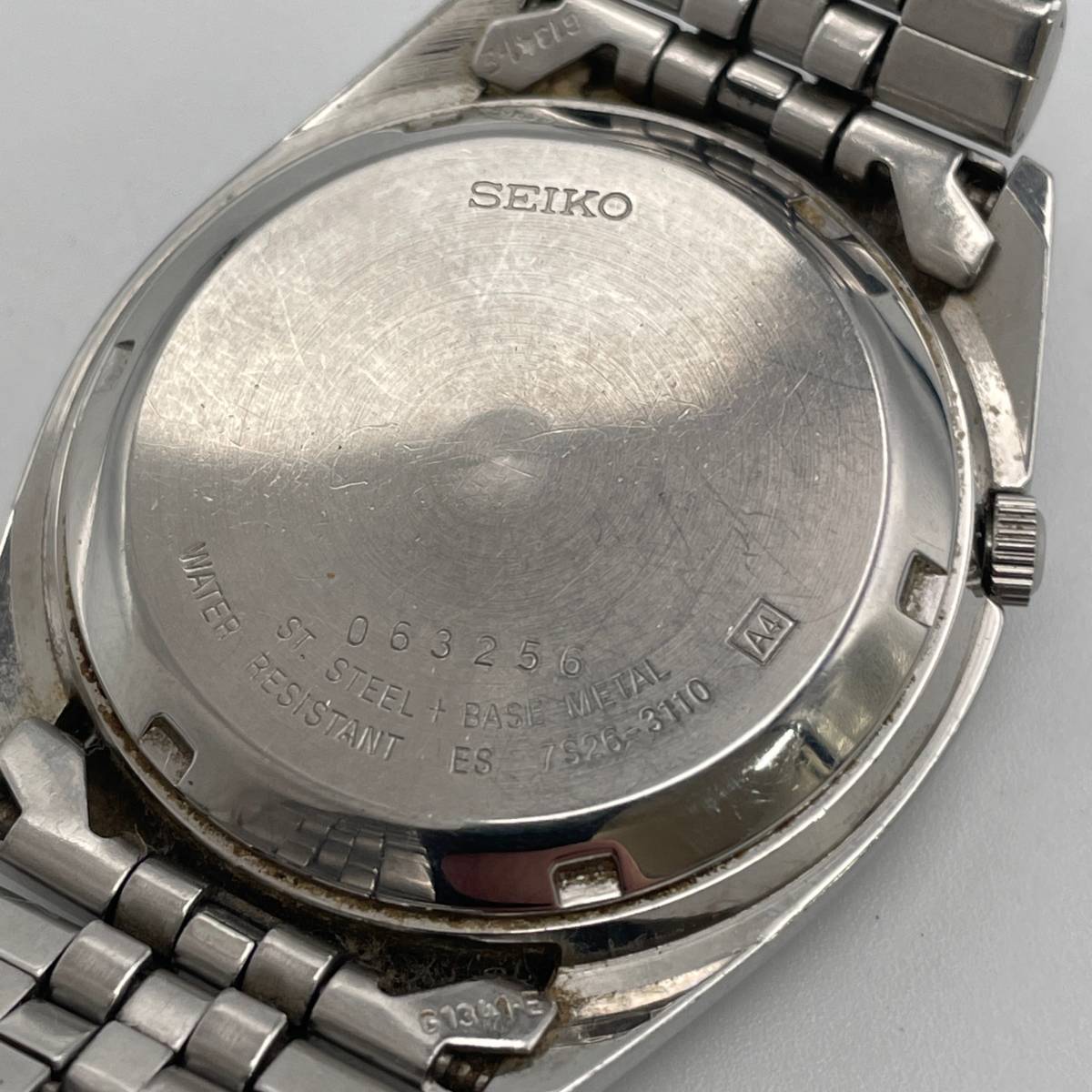 稼働品 SEIKO セイコー 5 ファイブ 7S26-3110 シルバー AT 自動巻き 
