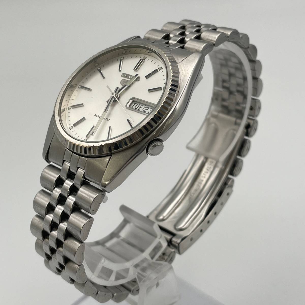稼働品 SEIKO セイコー 5 ファイブ 7S26-3110 シルバー AT 自動巻き 