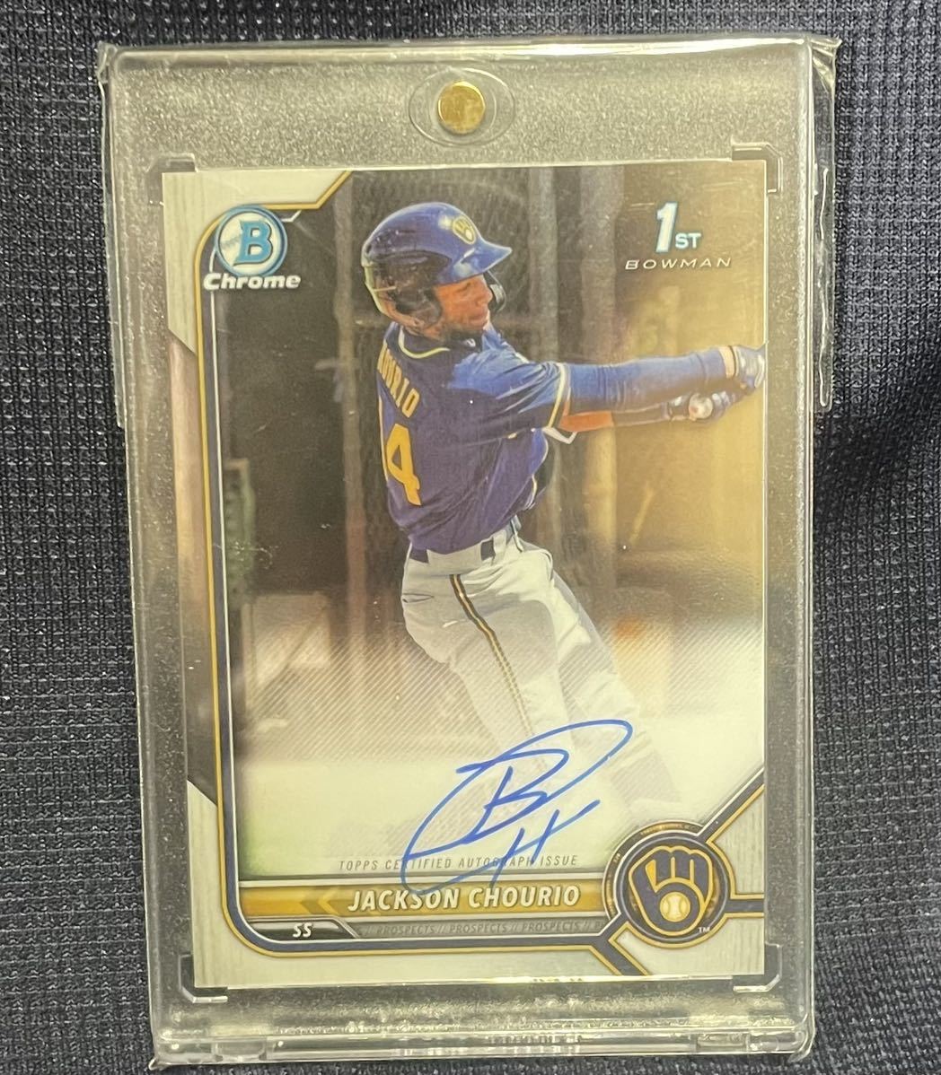 2022 Bowman Chrome Jackson Chourio on-card base auto 直筆サイン　1st bowman