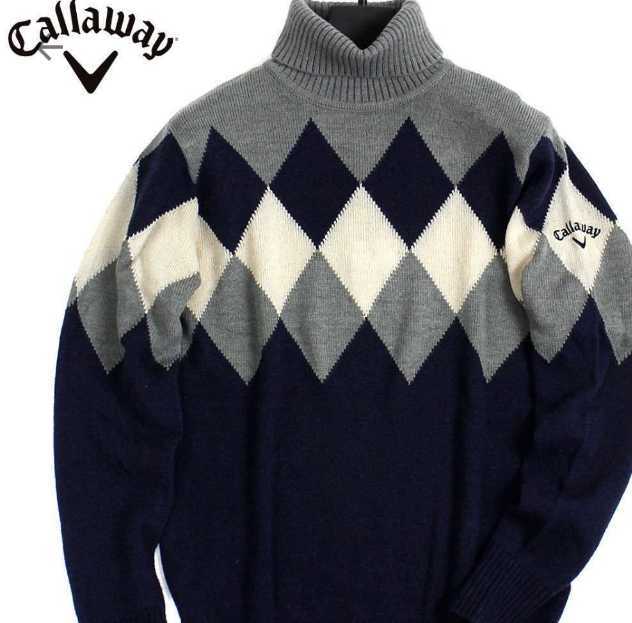 美品】Callaway キャロウェイゴルフ セーター アーガイル柄