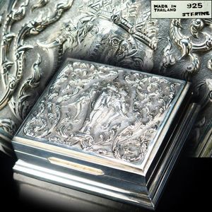 時代金工 在銘 金口火皿 K22刻印銀彫金 竹林図彫 キセル 更紗煙管袋付 茂作煙管 二つ金 純銀 K18 | oonuki tobacco