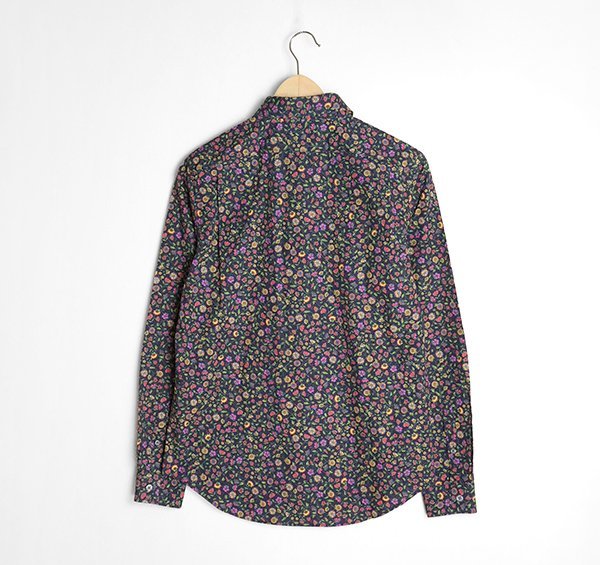 Paul Smith ポールスミス 総柄 長袖 花柄 シャツ 小花柄 L Ps 黒 フラワー