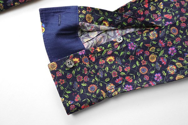 Paul Smith ポールスミス 総柄 長袖 花柄 シャツ 小花柄 L Ps 黒 フラワー