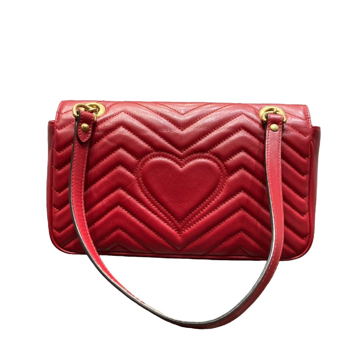 ☆1円 GUCCI グッチ GGマーモント ダブルG キルティング チェーン 