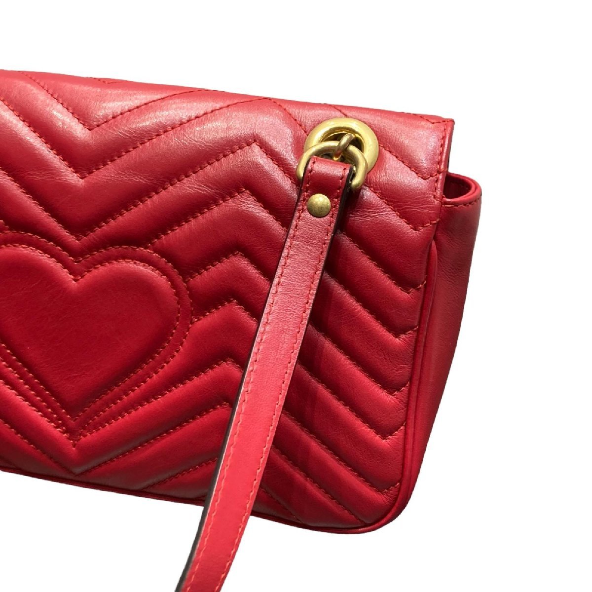 ☆1円 GUCCI グッチ GGマーモント ダブルG キルティング チェーン 