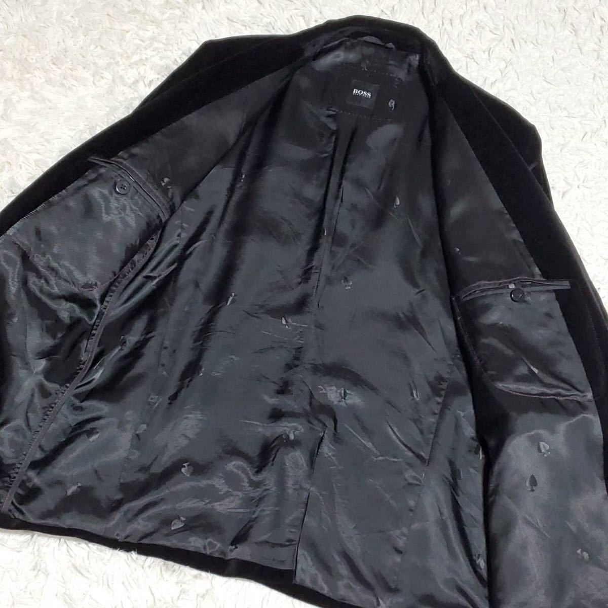美品 3L ヒューゴボス ベルベット HUGO BOSS ベロア テーラード 