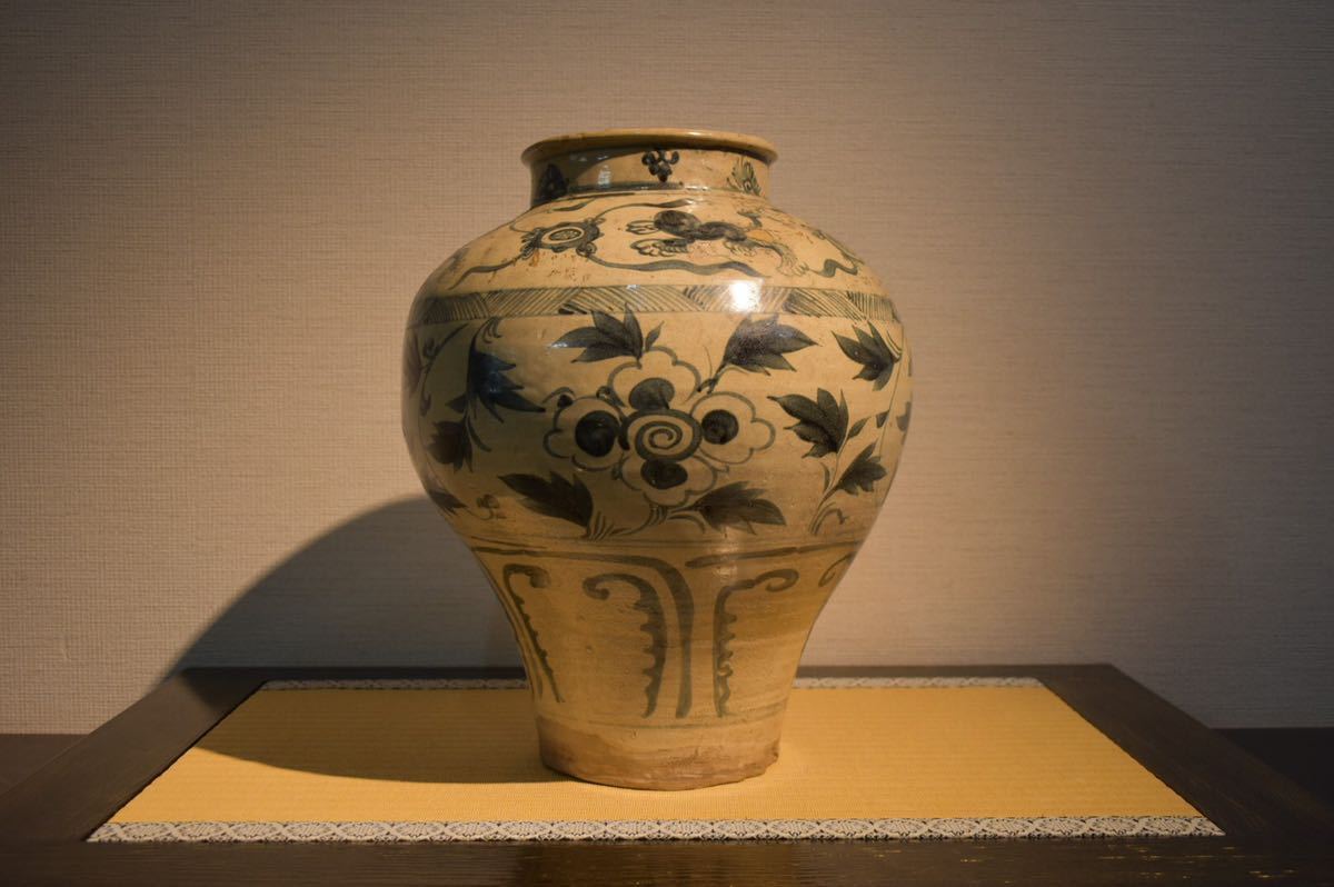 小】5820 コレクター放出品 中国古美術 明時代 呉須赤絵鳳凰文大平鉢 大皿