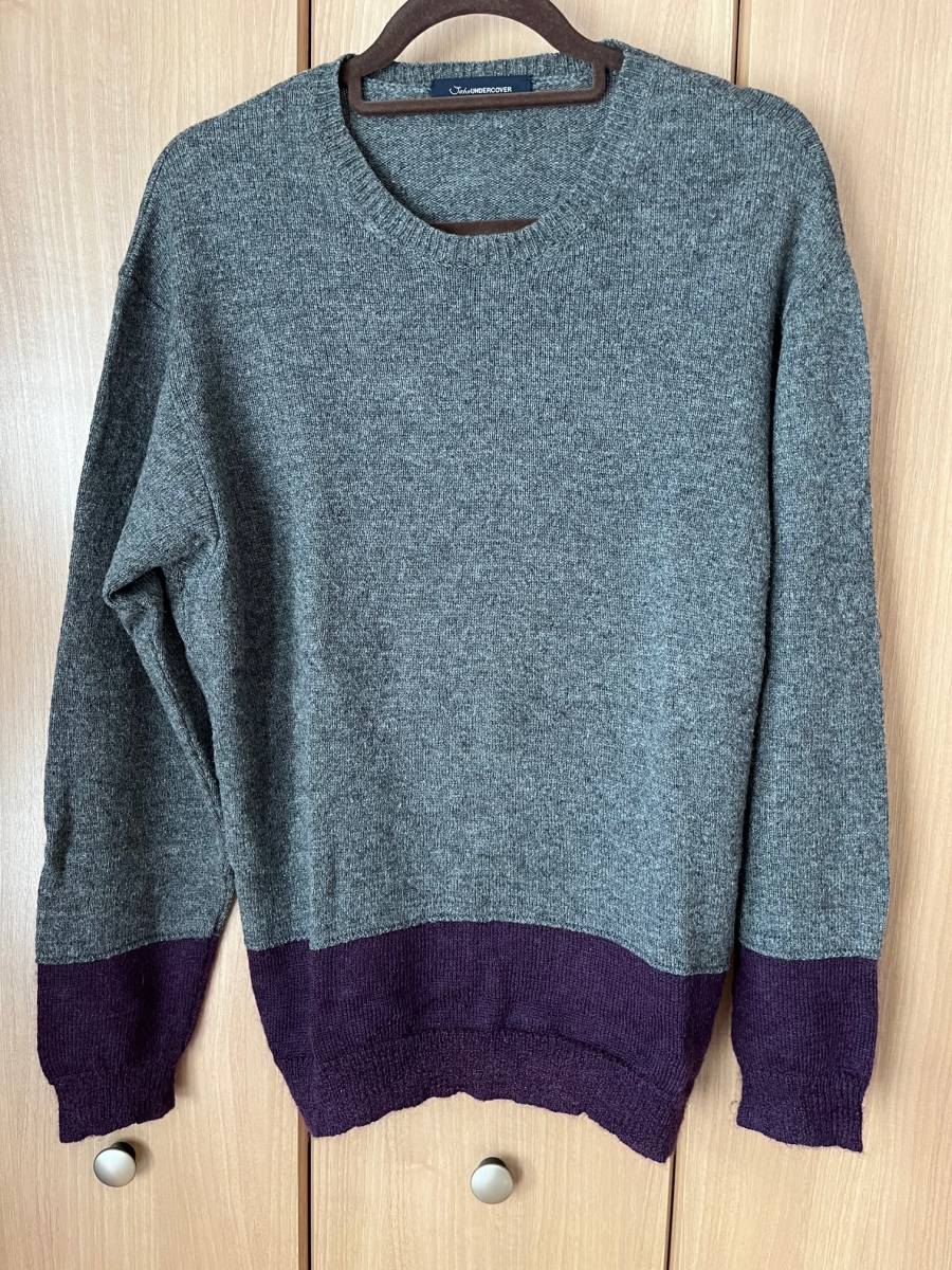 John UNDERCOVER ジョンアンダーカバー ニット セーター 2 モヘア ウール グレー パープル