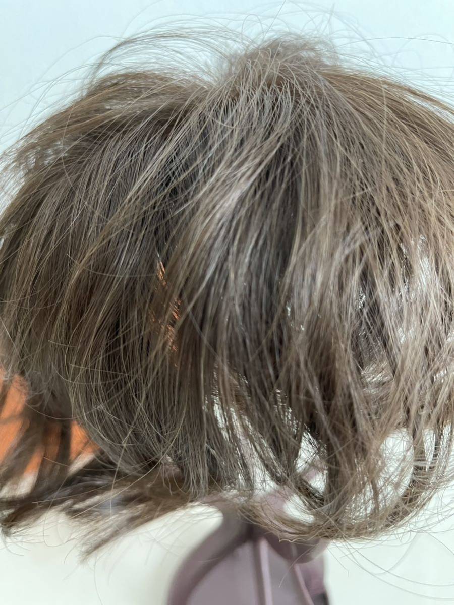 新品未使用部分ウィッグショート カールブラウン オーダーメイド品  