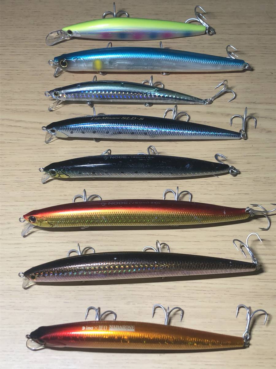ima 他ミノー10個セット ケース付き NODE ／ Tide Minnow など ヒラメ・シーバス 120～150mmミノー 8個