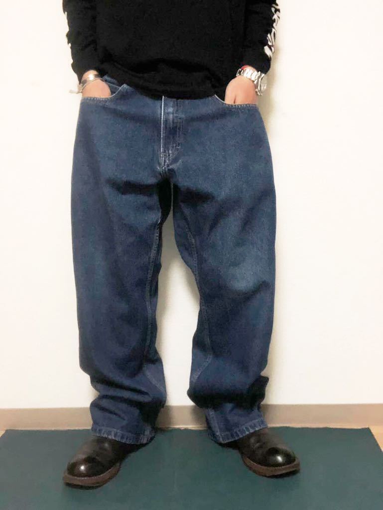 90sビンテージ　サウスポール　コレクション　ビンテージ加工バギー　デニム34 B系　Y2K
