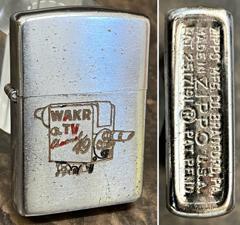 1円～☆ZIPPO ジッポ ヴィンテージ 1950年代 PAT.2517191 WAKR TV 49 