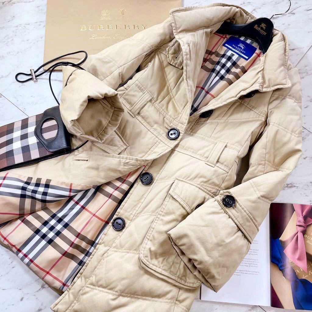 美品BURBERRY ☆Aライン ダウントレンチコート☆ふんわりダウン80