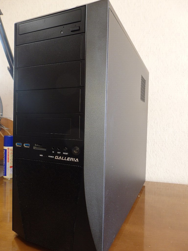 ミドルタワーPCケース GALLERIA 電源(動作確認済500W)／12cmファン（3