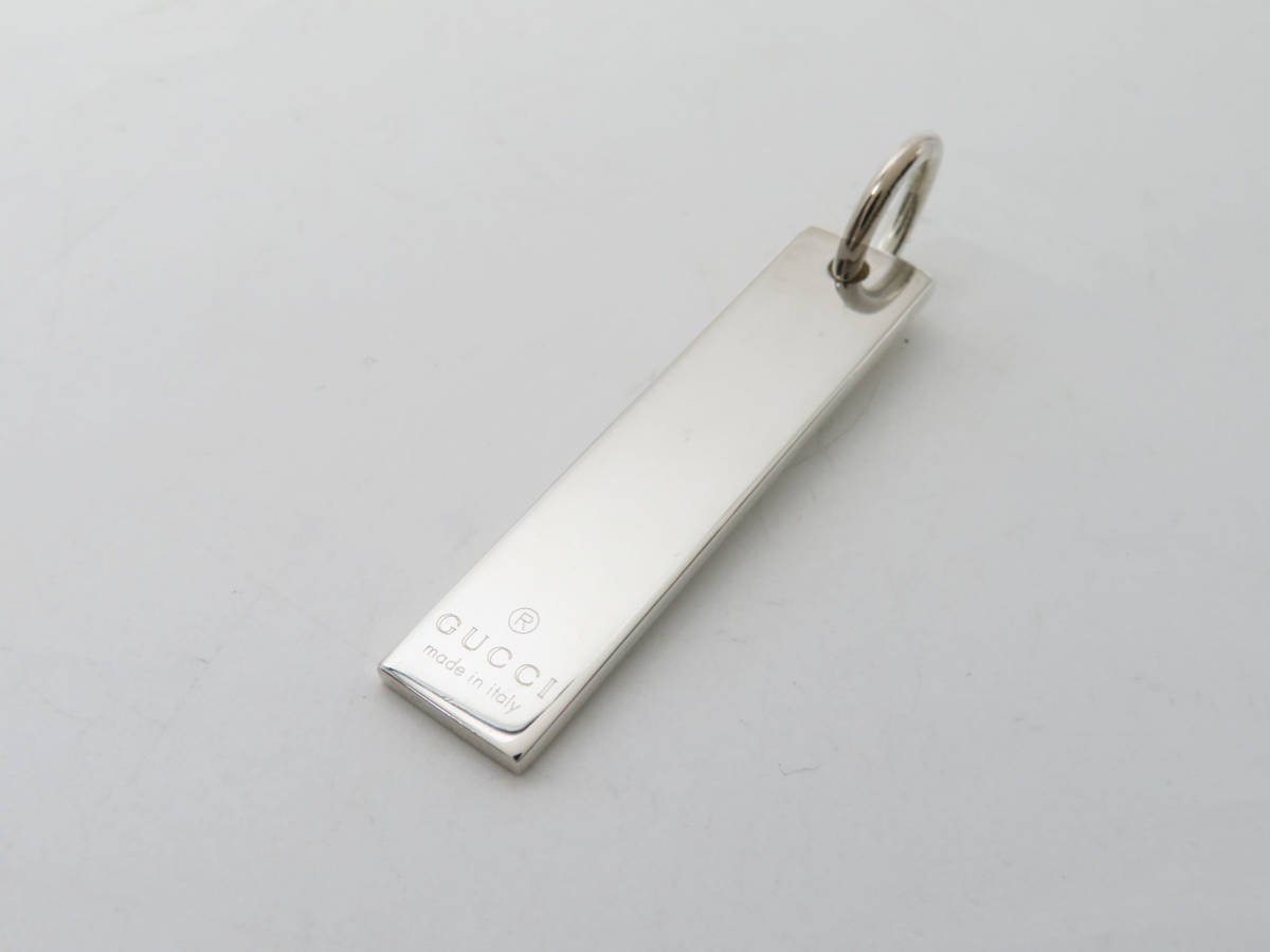 8378 美品 GUCCI グッチ ロゴ 刻印 銀 シルバー SILVER SV925 バー 