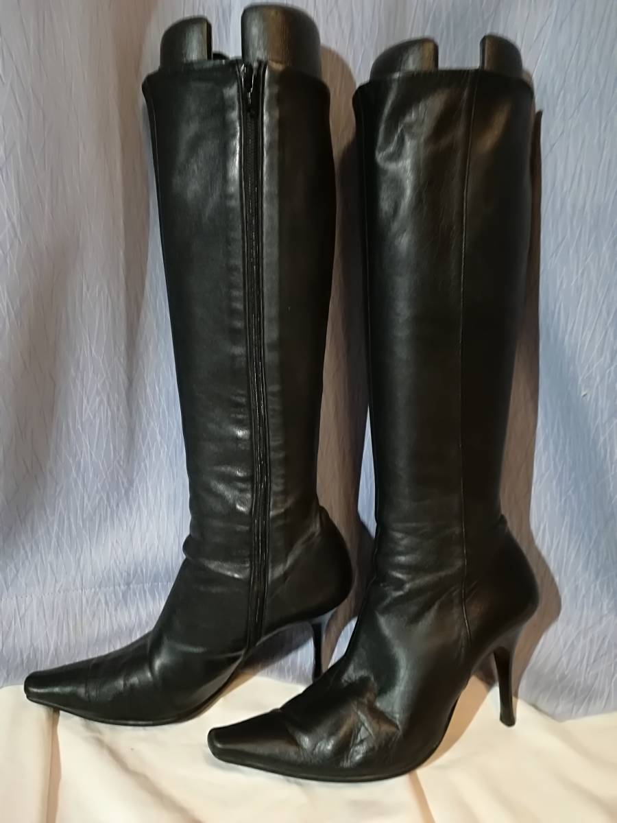 1 黒本革ロングブーツ 24 REGAL(リーガル) ロングブーツ 24 1⁄2