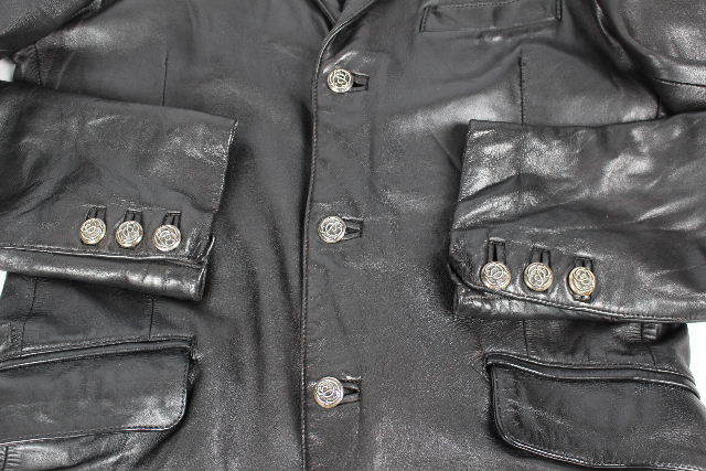 極上品 874 クロムハーツ Chrome Hearts 3B レザー テーラード  